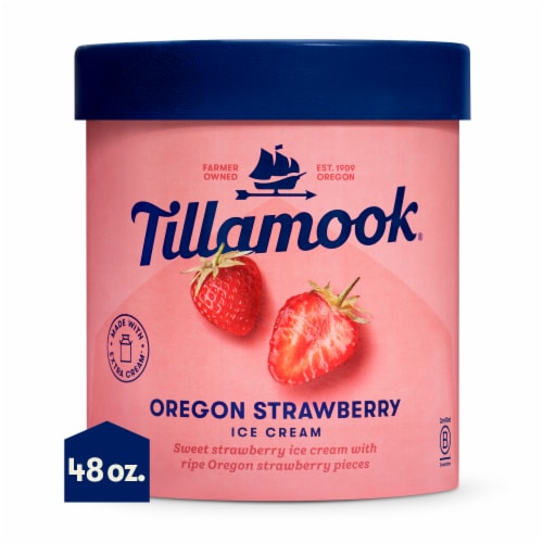 Tillamook Oregon Strawberry Ice Cream Perspective: front