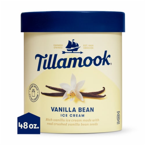 Tillamook Vanilla Bean Ice Cream Tub Perspective: front