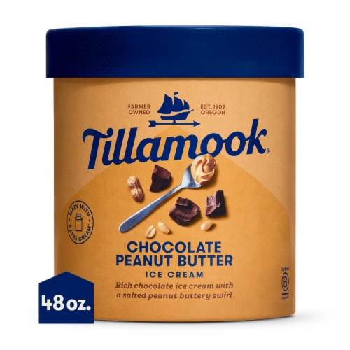 Tillamook Chocolate Peanut Butter Ice Cream Perspective: front