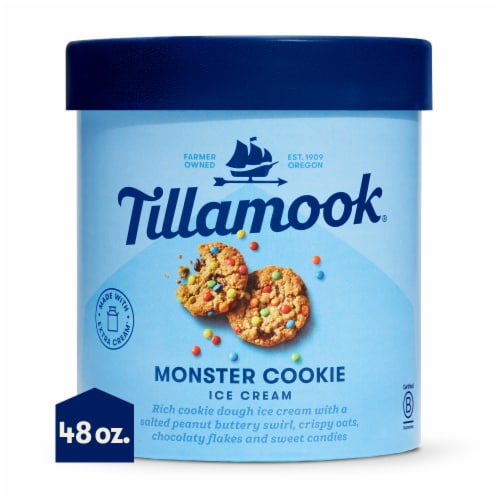 Tillamook Monster Cookie Ice Cream Tub Perspective: front