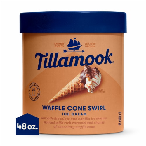 Tillamook Waffle Cone Swirl Ice Cream Perspective: front