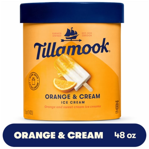 Tillamook Orange & Cream Ice Cream Tub Perspective: front