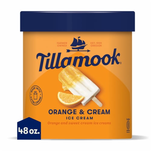 Tillamook Orange & Cream Ice Cream Tub Perspective: front