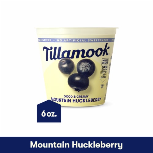 Tillamook Low Fat Mountain Huckleberry Good & Creamy Yogurt Perspective: front