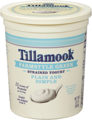 Tillamook Farmstyle Greek Plain and Simple Yogurt Perspective: front