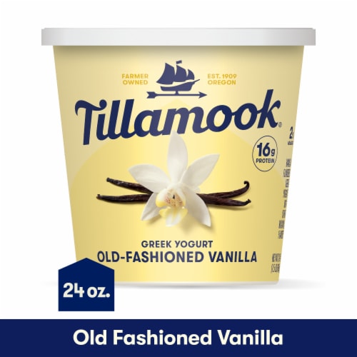 Tillamook Old-Fashioned Vanilla Low-Fat Greek Yogurt Perspective: front