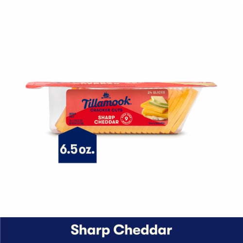 Tillamook® Cracker Cuts Sharp Cheddar Cheese Slices Perspective: front