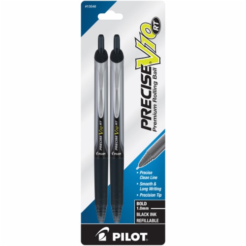Pilot® Precise V10 RT Premium Rolling Black Ball Bold Pens Perspective: front