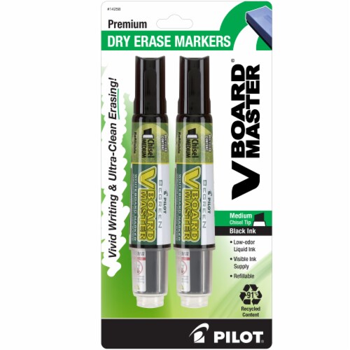 Pilot V Board Master Premium Dry Erase Markers - Black Perspective: front