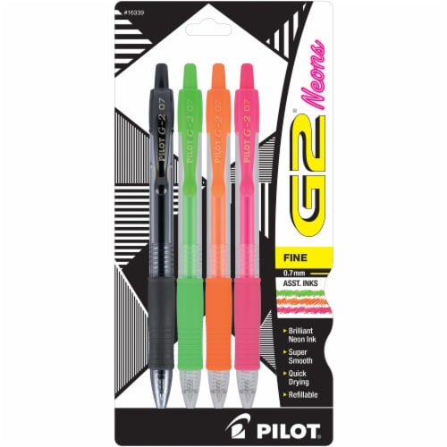 Pilot G2 Fine Point Brilliant Neon Ink Pens, 4 ct - Pay Less Super