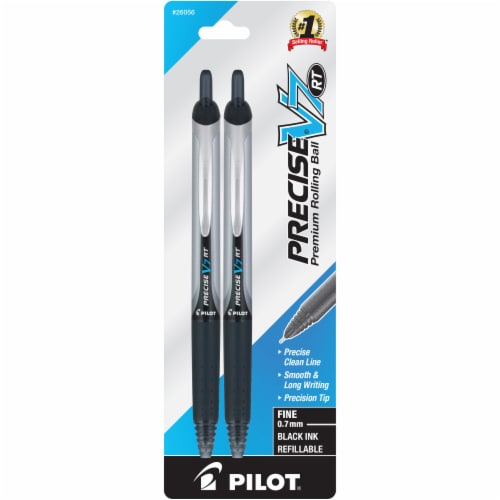 Pilot Precise V7 RT Premium Rolling Ball Fine Point Pens - Black Perspective: front