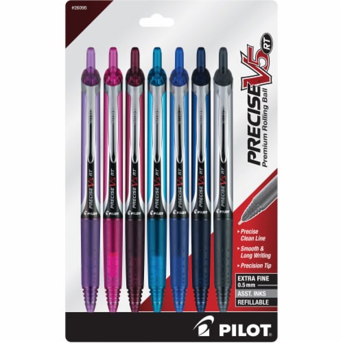 Pilot Precise V5 Extra Fine Point Premium Rolling Ball Pens - Assorted Perspective: front