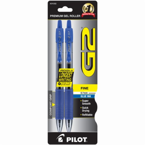 Pilot® G2® Comfort Grip Premium Fine Point Gel Roller Pens - Blue Perspective: front