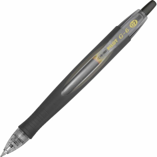 Pilot® G6 Gel Pen, Retractable, Fine 0.7 Mm, Black Ink, Black Barrel 31401 Perspective: front
