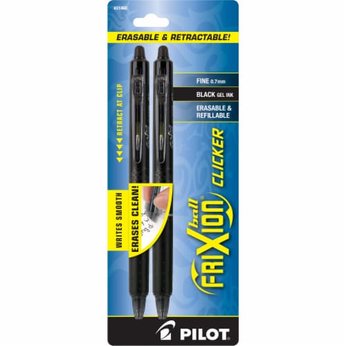 Pilot® Ball Frixion® Fine Point Erasable Clicker Pens - Black Perspective: front