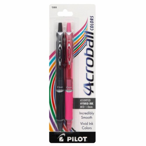 Pilot Acroball Colors Hybrid Ink Pens - Pink/Black Perspective: front