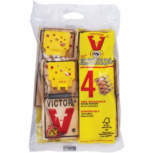 Victor Easy Set Mechanical Mouse Trap (4-Pack) M032 Perspective: front
