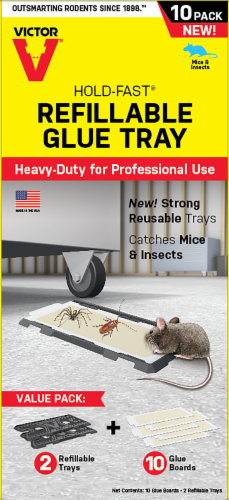 Victor® Hold-Fast Refillable Glue Tray Value Pack Perspective: front