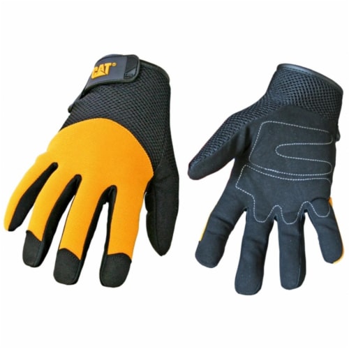 Cat Gloves Rainwear Spandex Back Gloves - Yellow Perspective: front