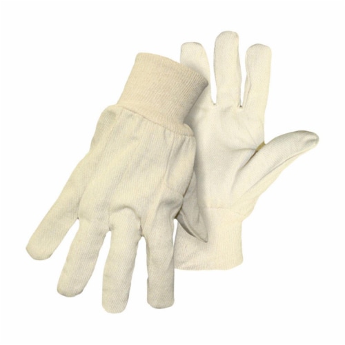Boss 7795149 Mens Indoor Outdoor Canvas Work Gloves White
