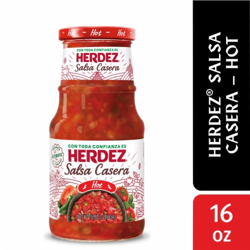Herdez® Salsa Casera Hot, 16 Oz. Perspective: front