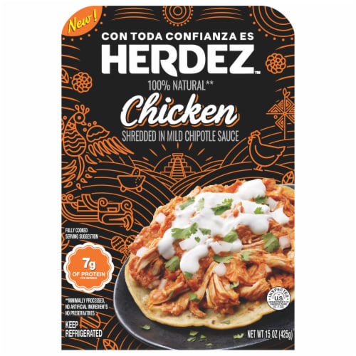 Herdez™ Fully Cooked Shredded Chicken in Mild Chipotle Sauce Perspective: front