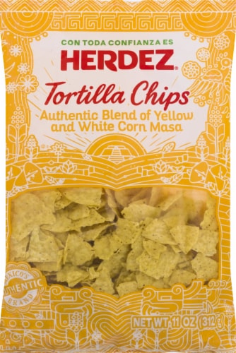 Herdez Yellow & White Corn Masa Tortilla Chips Perspective: front