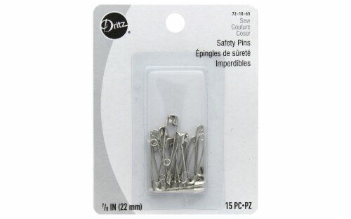 Dritz Safety Pins Blister Pack Size 0 Nickel 15pc Perspective: front