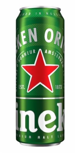 Heineken® Lager Beer Single Can Perspective: front