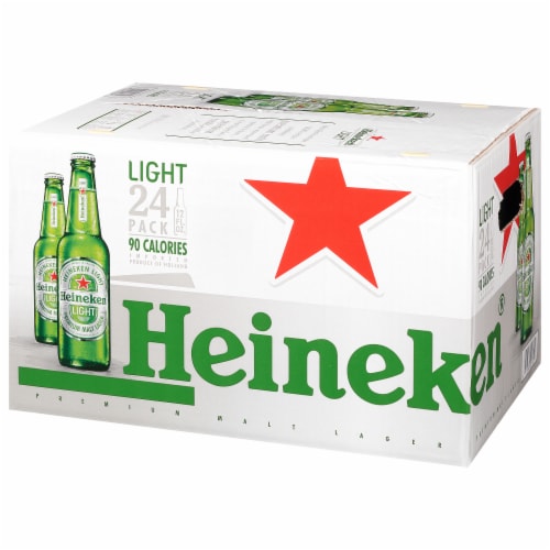 Heineken Light Lager Beer, 24 Pack, 12 fl oz Bottles Perspective: front