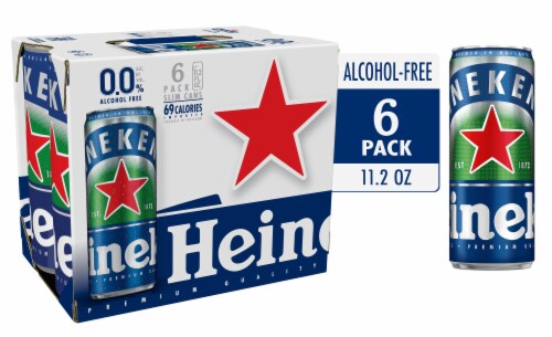 Heineken 0.0 Non-Alcoholic Beer Cans Perspective: front