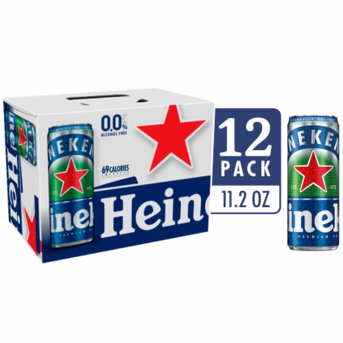 Heineken 0.0 Non-Alcoholic Beer Cans Perspective: front