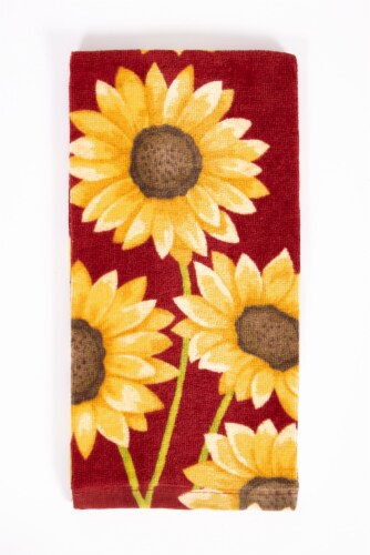 RITZ Fiber Reactive Kitchen Towel - Sunflower Red Perspective: front