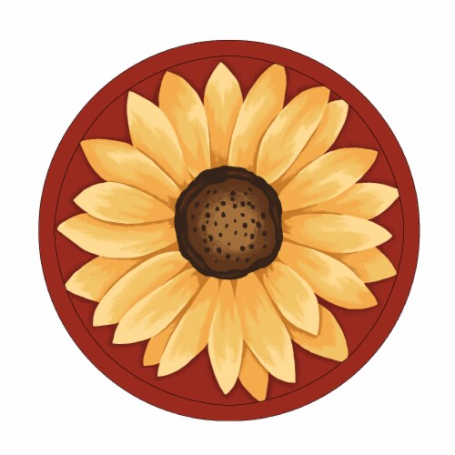 RITZ Novelty Sunflower Pot Holder - Red/Yellow Perspective: front