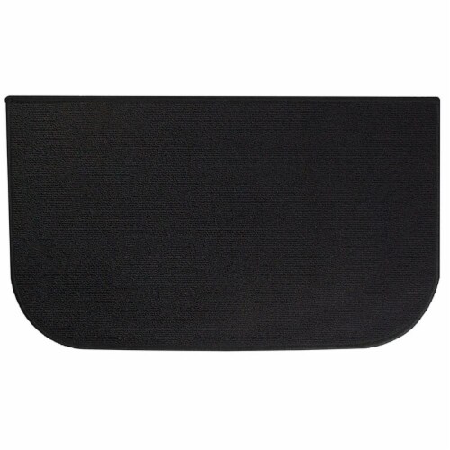 Solid Oblong Accent Rug 20 x 60 Runner Graphite olefin 