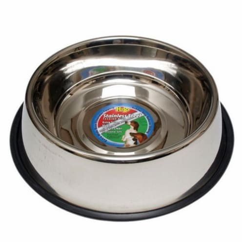 Hilo 57696 96 oz Stainless Steel Non Skid Dog Dish Perspective: front