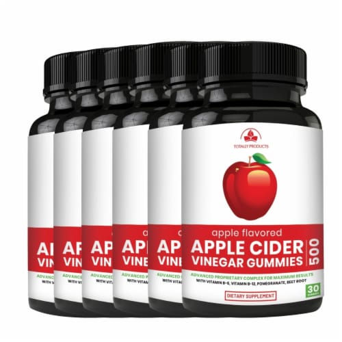 Apple Cider Vinegar Gummies with Pomegranate, Beet Root And Vitamin B6 - 6 bottles Perspective: front