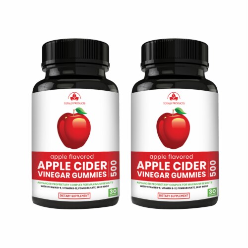 Apple Cider Vinegar Gummies with Pomegranate, Beet Root And Vitamin B6 (2 bottles) Perspective: front