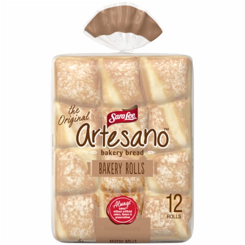 Sara Lee Artesano White Sliced Bread Bakery Rolls Perspective: front