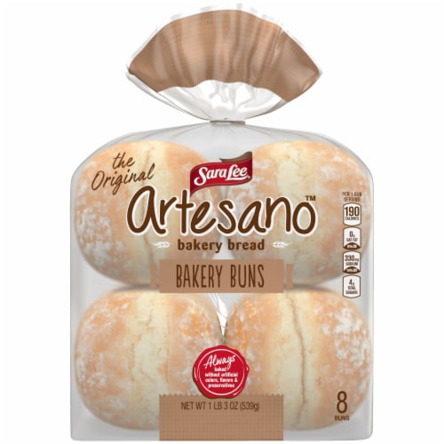 Sara Lee Artesano White Bakery Buns Perspective: front