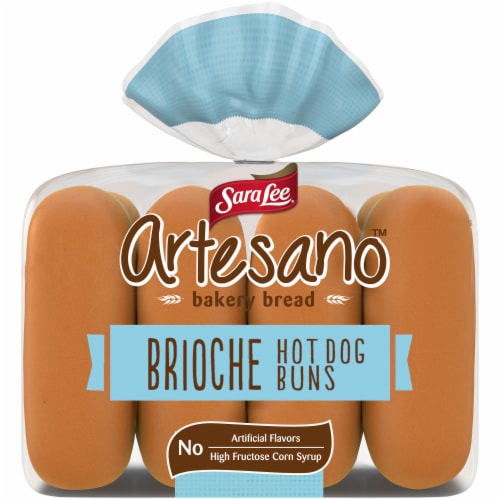 Sara Lee Artesano Brioche Hot Dog Buns Perspective: front