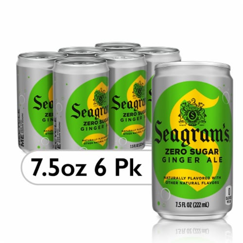 Seagram'S® Ginger Ale Caffeine Free Zero Sugar Soda Fridge Pack Cans Perspective: front