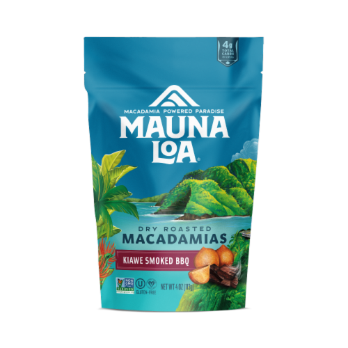 Mauna Loa® Dry Roasted Kiawe Smoked BBQ Macadamia Nuts Perspective: front
