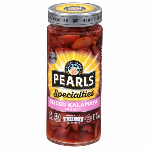 Pearls Specialties Sliced Kalamata Greek Olives Perspective: front
