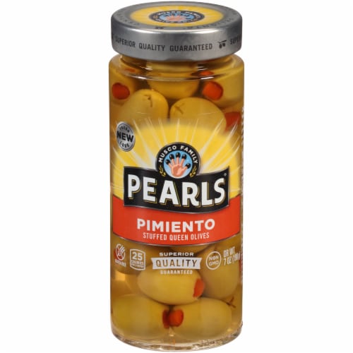 Pearls® Pimiento Stuffed Queen Green Olives Perspective: front