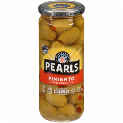 Pearls® Pimiento Stuffed Queen Green Olives Perspective: front
