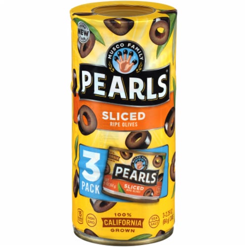 Pearls Sliced Black Ripe Olives Perspective: front