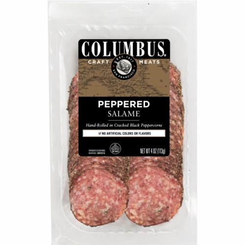 Columbus® Sliced Peppered Salame Perspective: front