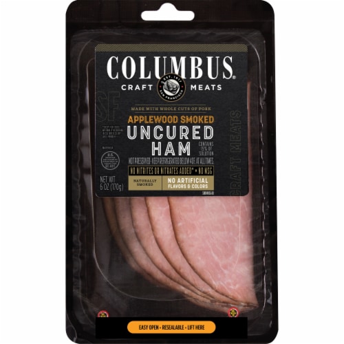 Columbus® Sliced Applewood Smoked Uncured Ham Perspective: front