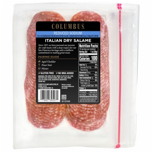 Columbus® Reduced Sodium Italian Dry Sliced Salame Perspective: front